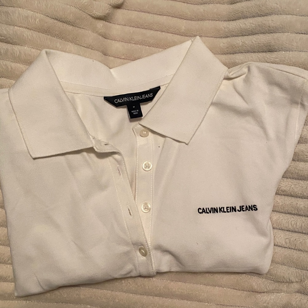 Calvin Klein Jeans White Golf Shirt ⛳️🏌️‍♀️